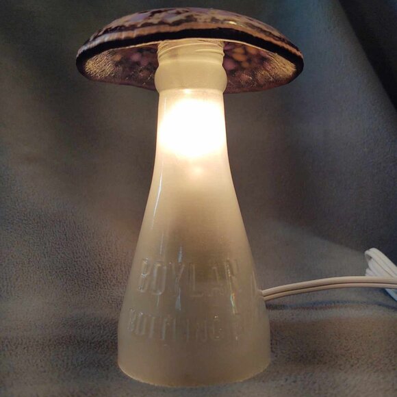 NEW Hand Crafted Handmade Upcycled Glass Bottle Mushroom Light - Picture 16 of 16